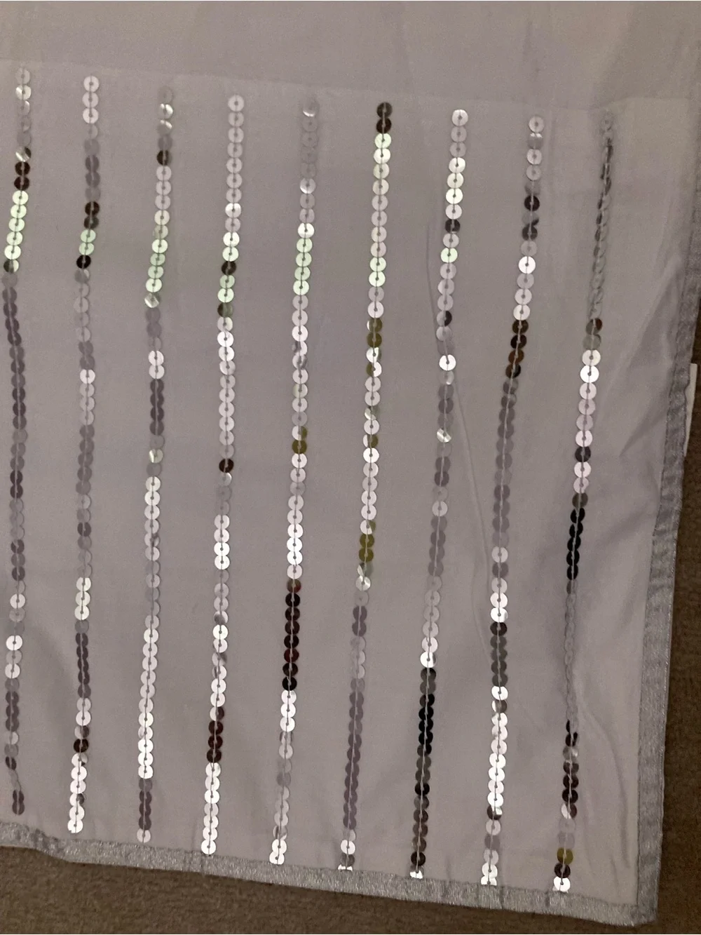 Pier 1 White Table Runner with Sequin Accent